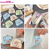  Ví Kẹp Da PU, Viền Kim Loại Cao Cấp 