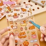  Set 6 Tấm Sticker Capybara Cute 