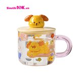  Cốc Thủy Tinh Nắp Sứ Hình Gấu Kèm Thìa 480Ml 60/T 