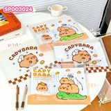  Túi Đựng Tài Liệu Capybara A4 Cute, Dạng Dây Kéo 