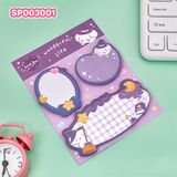  Set 3 Món Giấy Note 60 Tờ, Hoạt Tiết Hoạt Hình Dễ Thương 