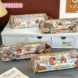  Túi Bút Capybara Nhựa Trong Có Quai 