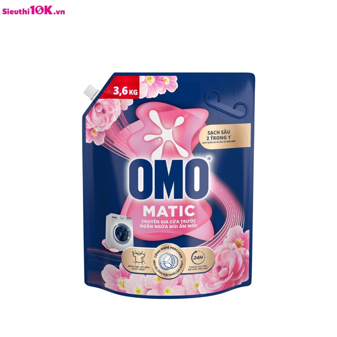  Omo Matic Ng Cửa Trước Ngăn Mùi Ẩm Mốc Túi 3.6Kg Km 3/T 