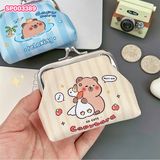  Ví Kẹp Da PU, Viền Kim Loại Cao Cấp 
