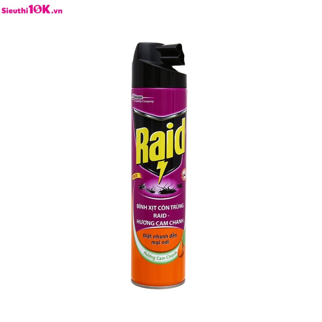  Raid - Xịt Côn Trùng Hương Cam Chanh 520ml 12/T 