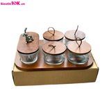  A9 - Mứt Thuỷ Tinh Bộ 5 Nắp Gỗ 20/T 