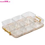  Số 5 - Mứt Thuỷ Tinh Bộ 6 Nắp Nhựa Sần Viền Vàng 20/T 