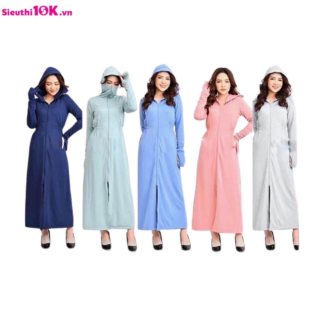  Áo Chống Nắng Nữ Thông Hơi 2 Lớp Màu Dáng Dài 