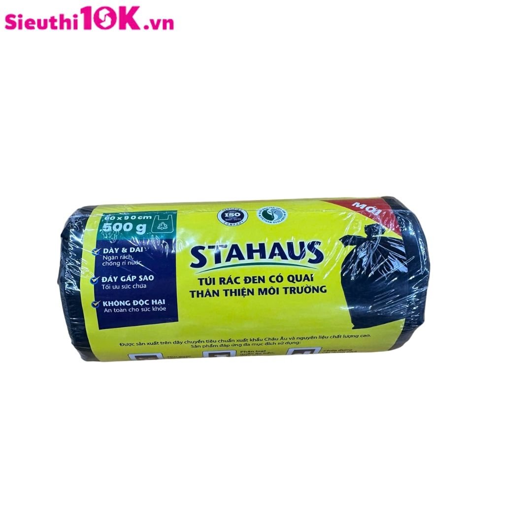  Túi rác TTMT Stahaus có quai 60x90cm (màu đen) (500gr/cuộn) 