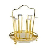  Úp Cốc Tròn Vàng +Khay Trấng 36/T 