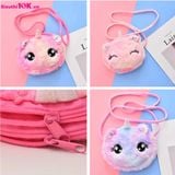  Túi Đeo Chéo Mini Bằng Vải Bông Màu Hồng Hình Kỳ Lân Dễ Thương 