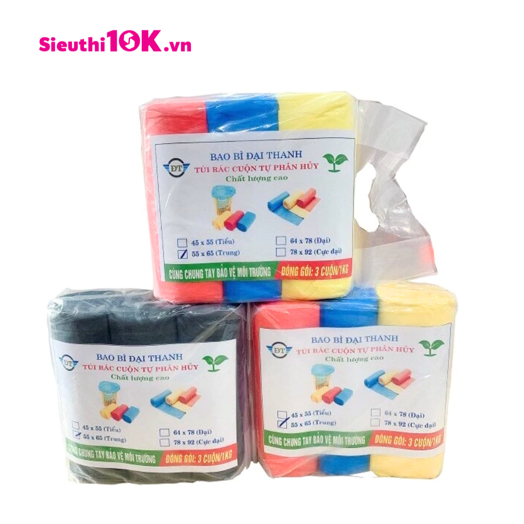  Túi Rác Lốc 3 Cuộn Màu 1kg ĐT 25/B 