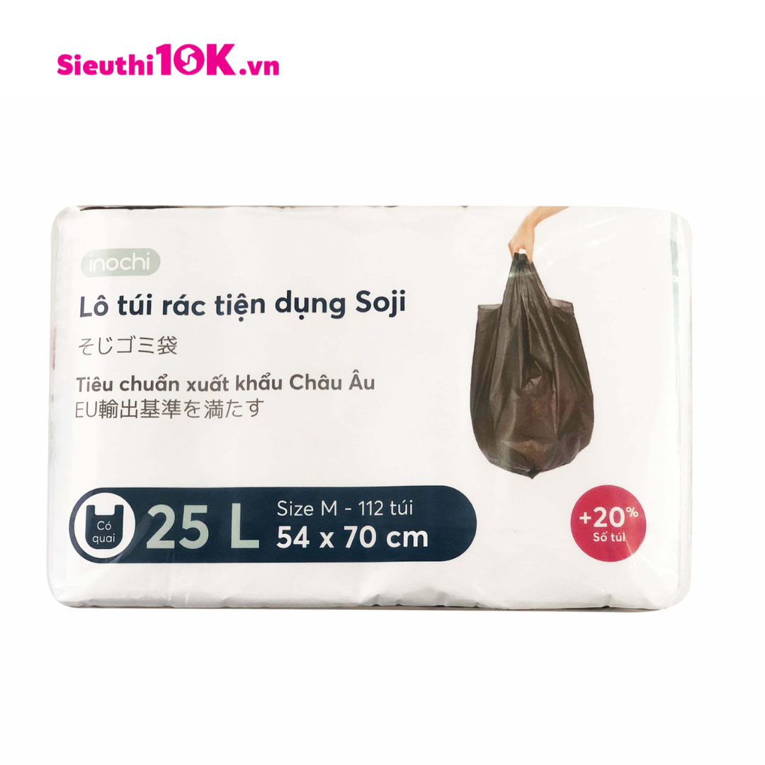  Túi Rác Tiện Dụng Lô 4 Soji 25L (Size M) Tp 10/T 