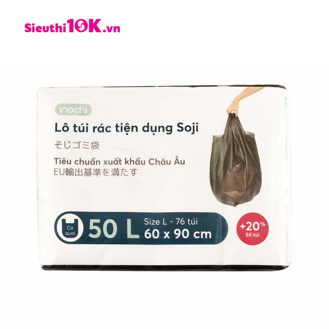  Túi Rác Tiện Dụng Lô 4 Soji 50L (Size L) Tp 10/T 