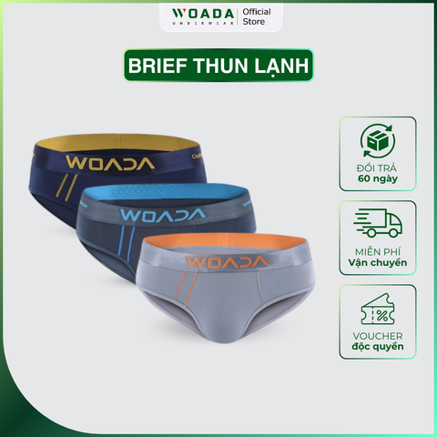  [COMBO 3] Quần Lót Nam Dáng Brief Chất Liệu Thun Lạnh 4 Chiều Cao Cấp Thương Hiệu WOADA LK131 