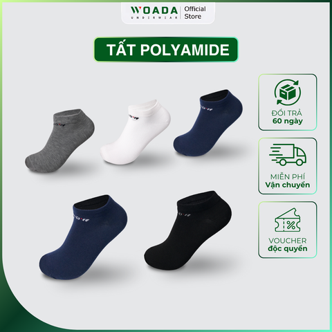  [COMBO 5] Vớ Trơn Đơn Sắc Chất Liệu PE Mềm Mại Thương Hiệu Woada LK201 