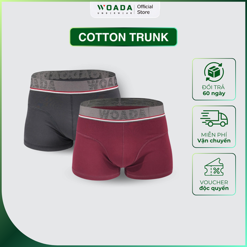  [COMBO 2] Quần Lót Nam Trunk Chất Liệu Cotton Thoáng Mát Thương Hiệu WOADA LK014 