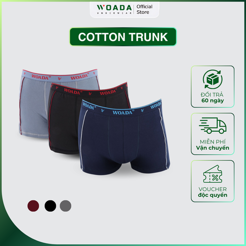  Quần Lót Nam Dáng Trunk Chất Liệu Cotton Cao Cấp Thương Hiệu WOADA LK005 