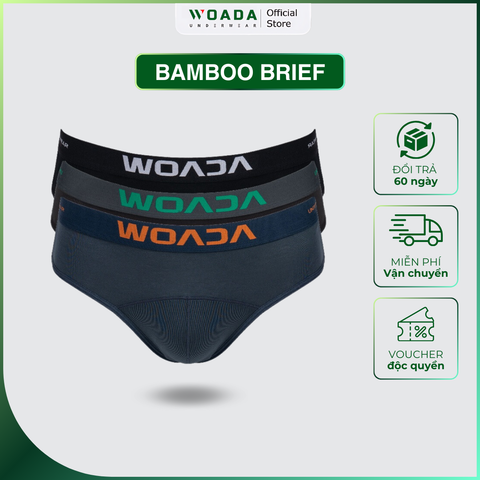  [COMBO 3] Quần Lót Nam Dáng Brief Chất Liệu Bamboo Kháng Khuẩn Thương Hiệu WOADA LK150 