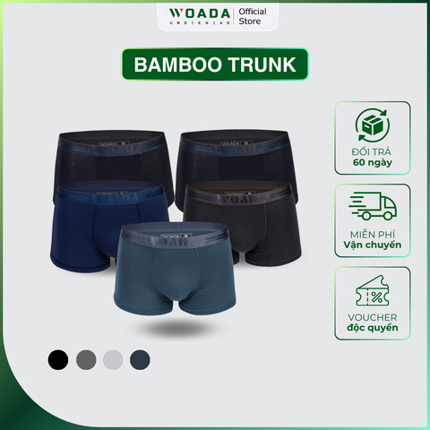  [COMBO 5] Quần Lót Nam Dáng Trunk Chất Liệu Bamboo Cao Cấp Kháng Khuẩn Thương Hiệu Woada LK152 