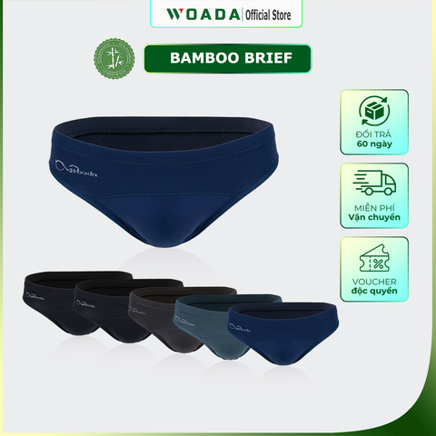 [COMBO 5] Quần Lót Nam Dáng Brief Chất Liệu Bamboo Cao Cấp Thương Hiệu WOADA LK154 