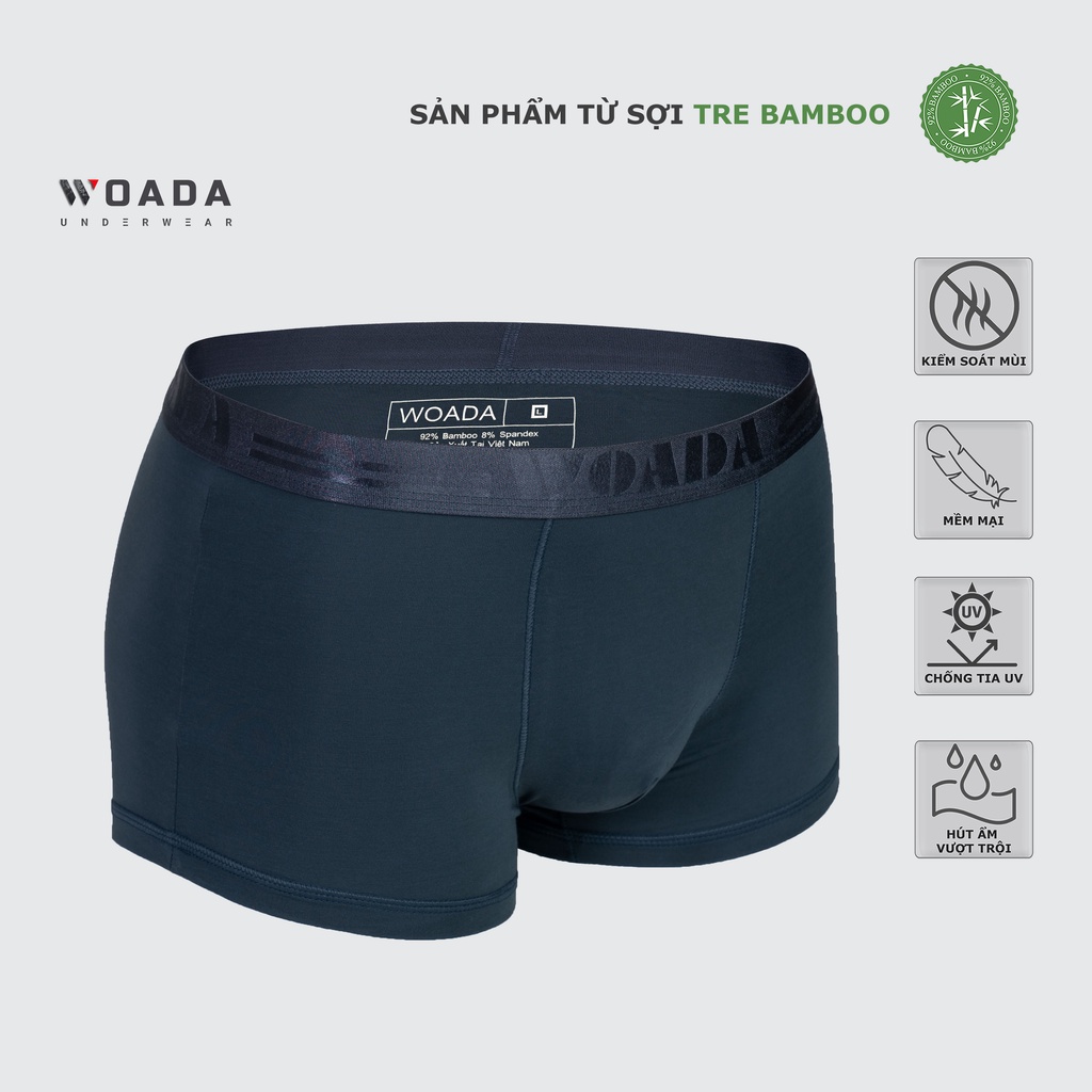  [COMBO 4] Quần Lót Nam Dáng Trunk Chất Liệu Bamboo Cao Cấp Kháng Khuẩn Thương Hiệu WOADA LK152 