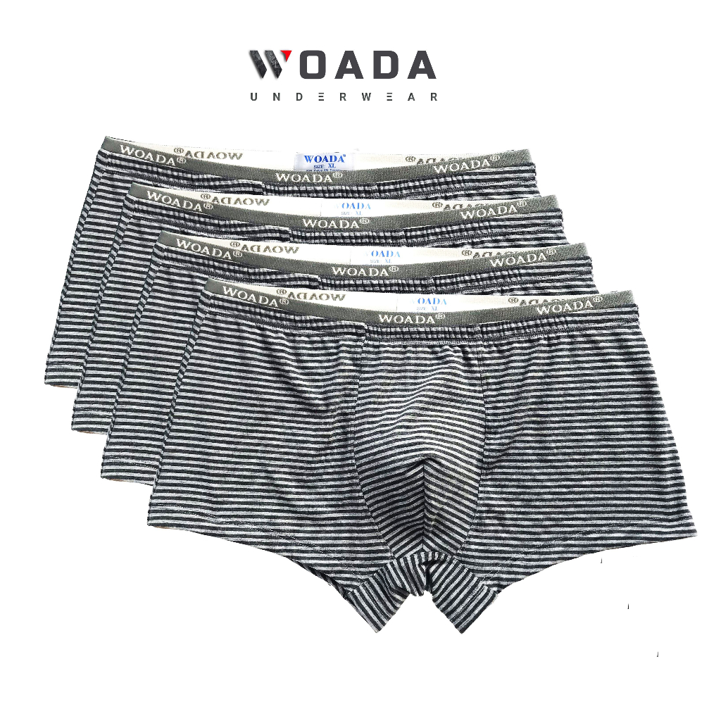  [COMBO 4] Quần Lót Nam Dáng Trunk Chất Liệu Cotton Cao Cấp Thương Hiệu WOADA LK126 
