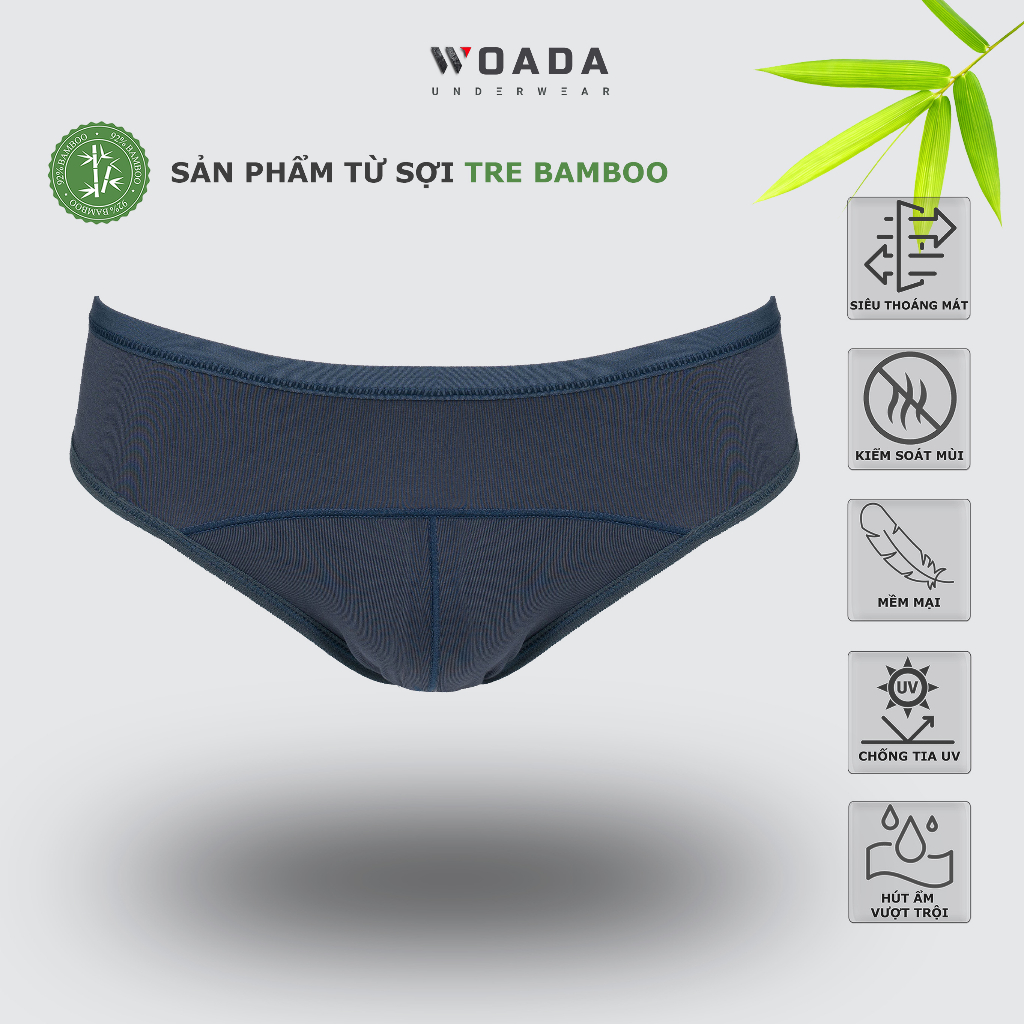  Quần Lót Nam Dáng Brief Lưng Kẹp 1.3cm Chất Liệu Bamboo Thương Hiệu Woada LK153 