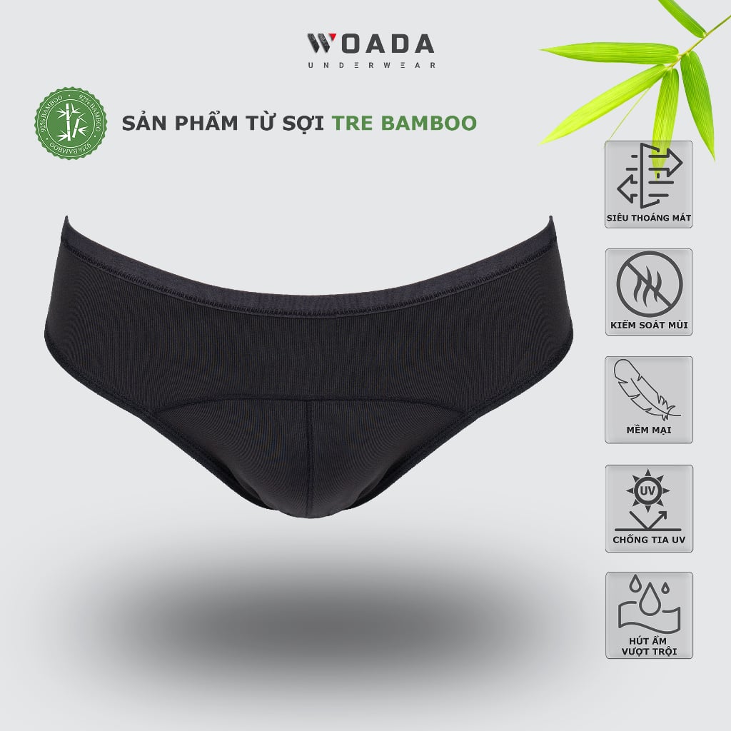  Quần Lót Nam Dáng Brief Lưng Kẹp 1.3cm Chất Liệu Bamboo Thương Hiệu Woada LK153 