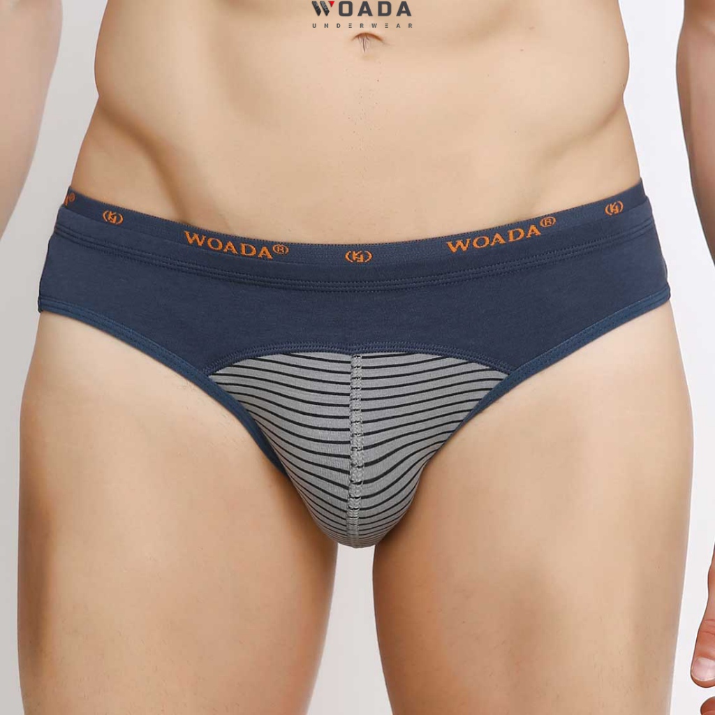  Quần Lót Nam Chất Liệu Cotton Phối Sọc 2 Lưng Thương Hiệu Woada LK006S 