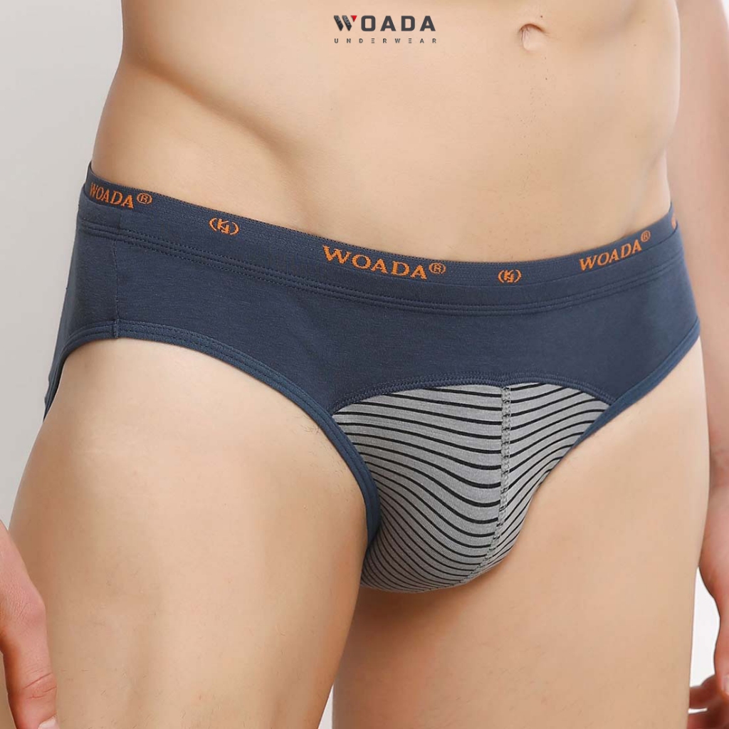  Quần Lót Nam Chất Liệu Cotton Phối Sọc 2 Lưng Thương Hiệu Woada LK006S 