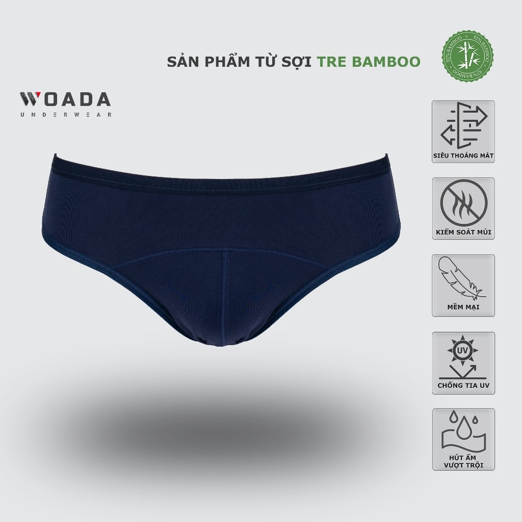  Quần Lót Nam Dáng Brief Lưng Kẹp 1.3cm Chất Liệu Bamboo Thương Hiệu Woada LK153 