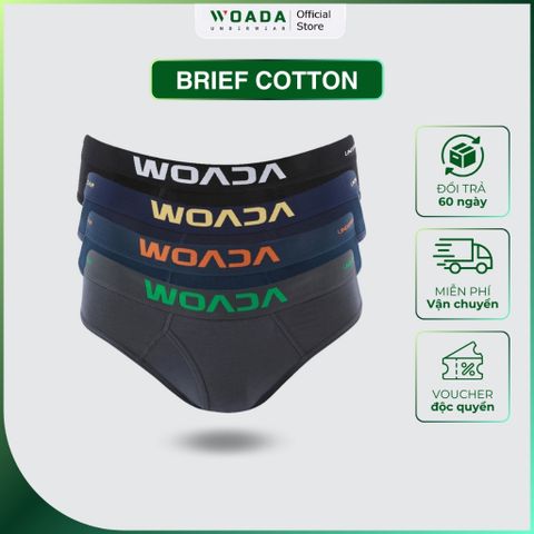  [COMBO 4] Quần Lót Nam Dáng Brief Chất Liệu Cotton Thoáng Mát Thương Hiệu Woada LK009 