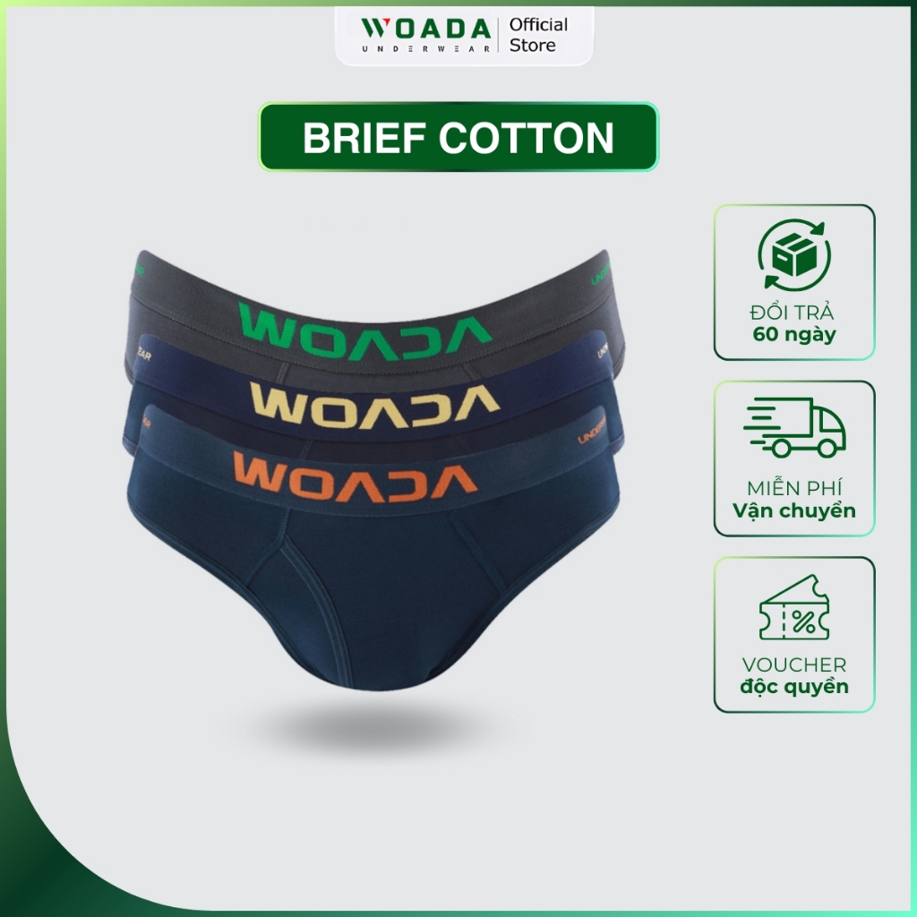  [COMBO 3] Quần Lót Nam Chất Liệu Cotton Thoáng Mát Thương Hiệu Woada LK009 