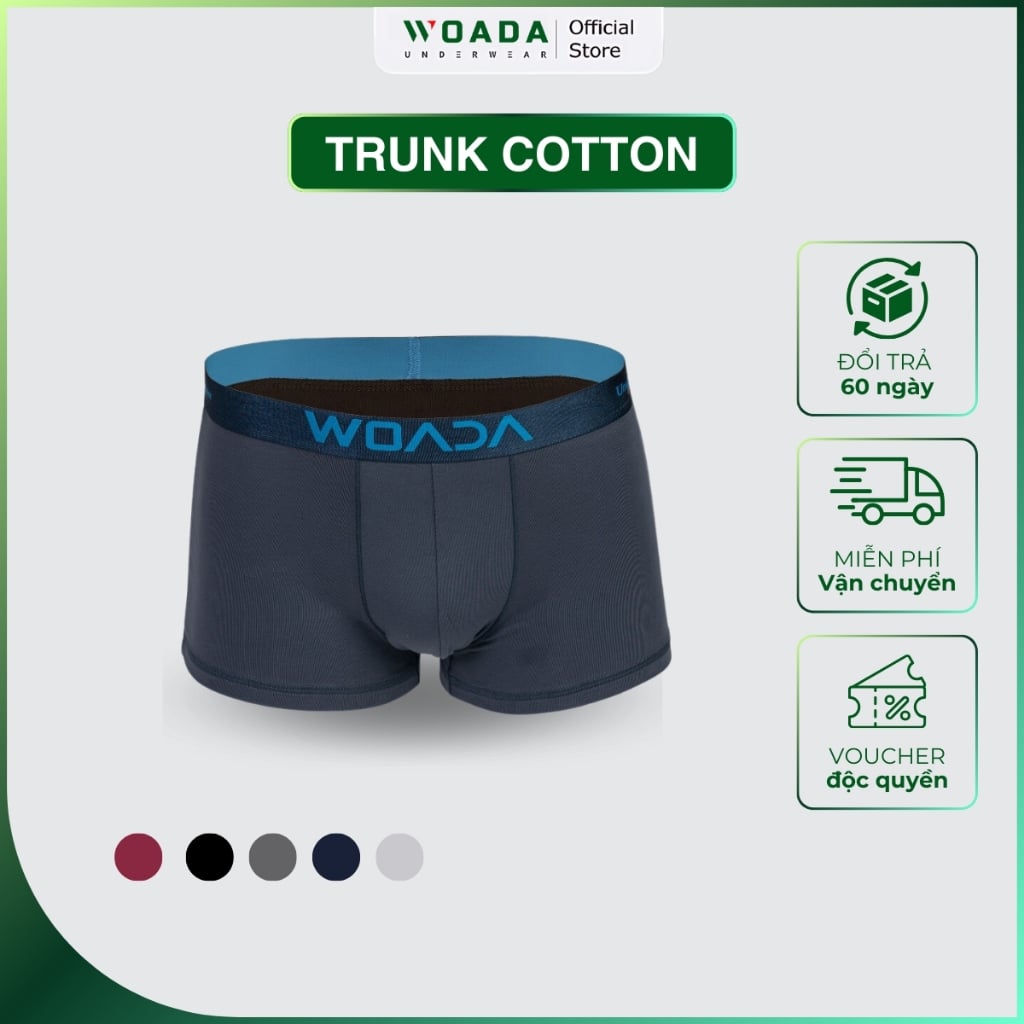  Quần Lót Nam Dáng Trunk Chất Liệu Cotton Cao Cấp Thoáng Khí Thương Hiệu Woada LK011 