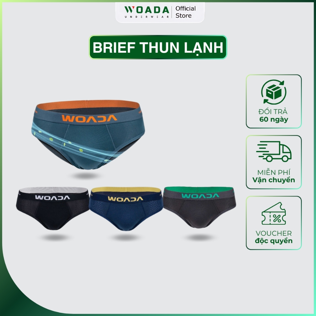  [COMBO 3] Quần Lót Nam Chất Liệu Thun Lạnh 4 Chiều Cao Cấp Kháng Khuẩn Thương Hiệu WOADA LK117 