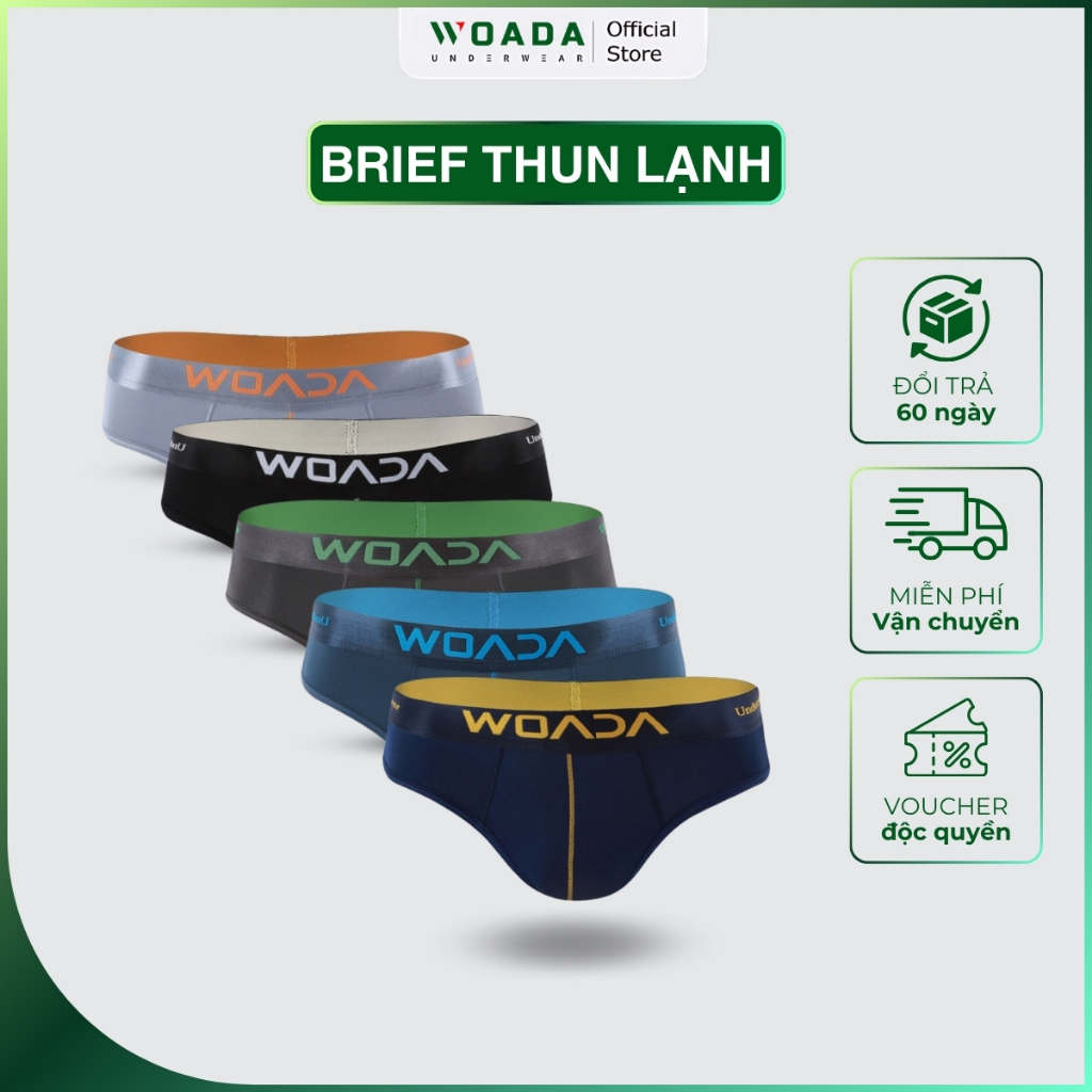  [COMBO 5] Quần Lót Nam Dáng Brief Chất Liệu Thun Lạnh 4 Chiều Cao Cấp Thương Hiệu Woada LK130 