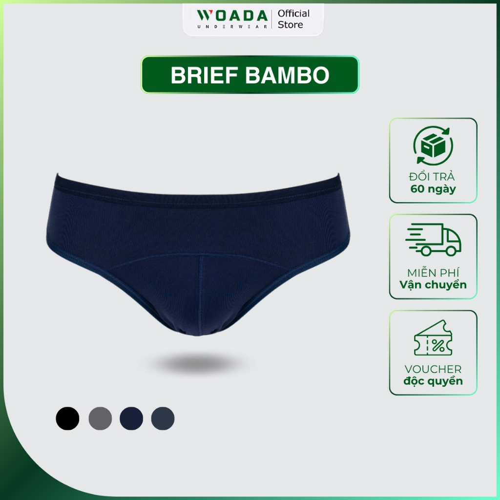  Quần Lót Nam Dáng Brief Lưng Kẹp 1.3cm Chất Liệu Bamboo Thương Hiệu Woada LK153 