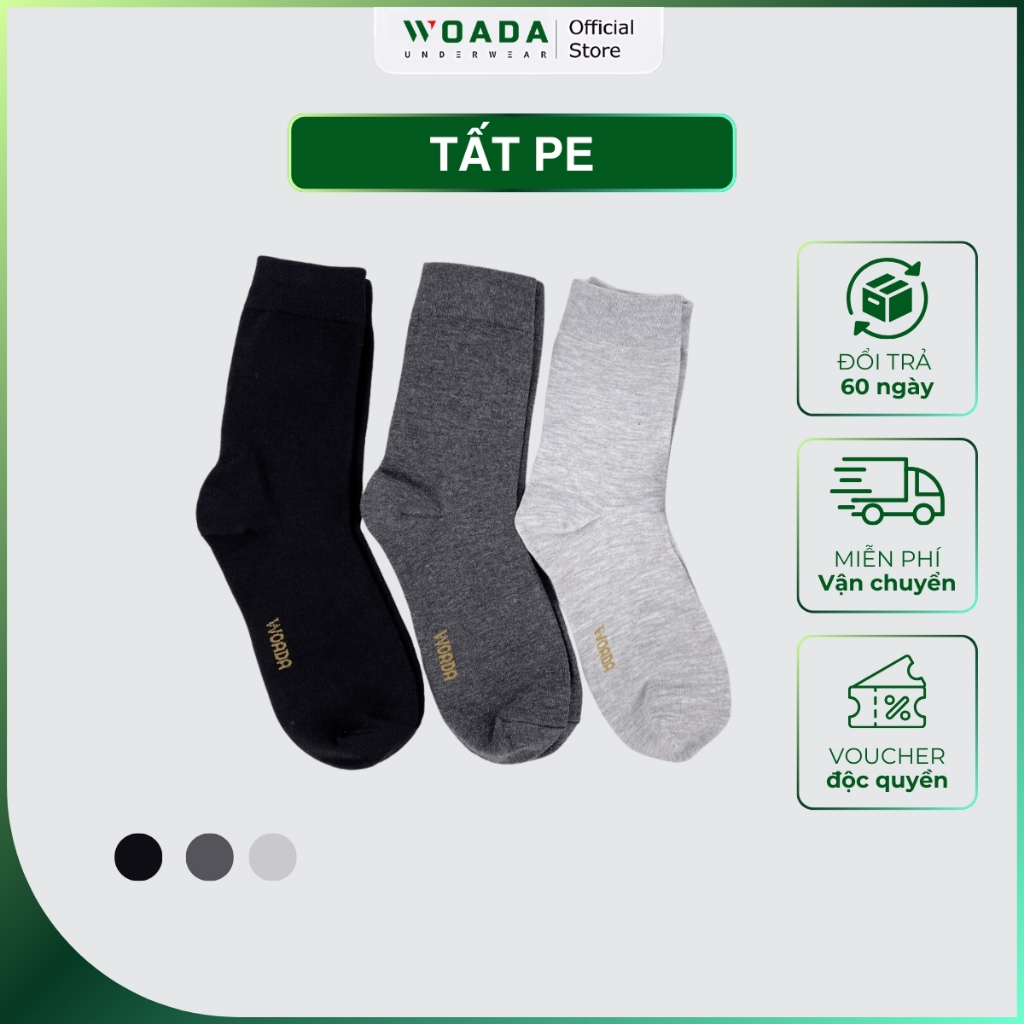  [COMBO 3] Vớ Nam Chất Liệu PE Cao Cấp Thương Hiệu Woada LK302 
