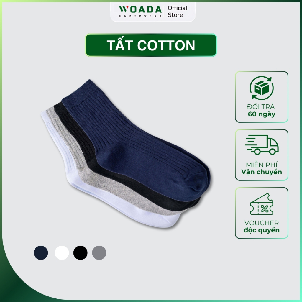 Vớ Công Sở Gân Nam Dài Chất Liệu Cotton Thoáng Khí Thương Hiệu WOADA LK603 