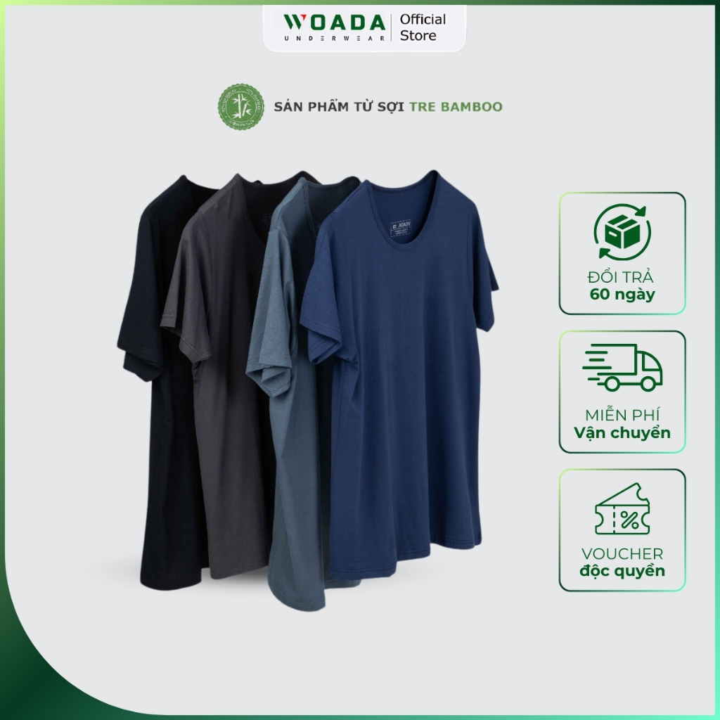  Áo Thun Nam Tay Ngắn Chất Liệu Bamboo Cao Cấp Thương Hiệu WOADA LKA15 