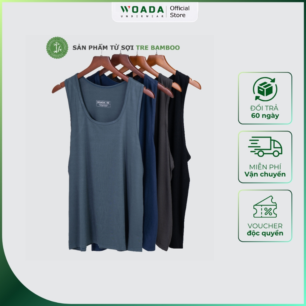  Áo Thun Ba Lỗ Nam Chất Liệu Bamboo Cao Cấp Thoáng Mát Thương Hiệu WOADA LKA05 