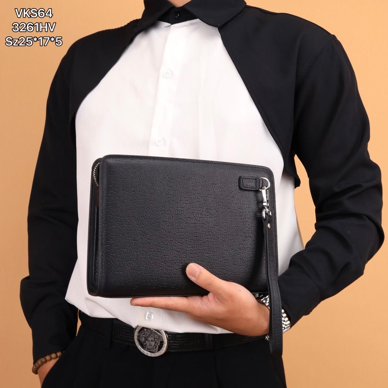 VKS64 Ví Khóa Số, Ví Nam Cầm tay, Clutch Cầm Tay Nam Da Bò Louis Vuitton