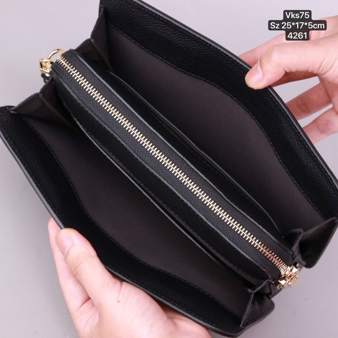 VKS75 Ví Khóa Số, Ví Nam Cầm tay, Clutch Cầm Tay Nam Da Bò Louis Vuitton