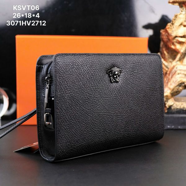 KSVT06 Ví Khóa Vân Tay,Ví Khóa Số, Ví Nam Cầm tay, Clutch Cầm Tay Nam Da Bò