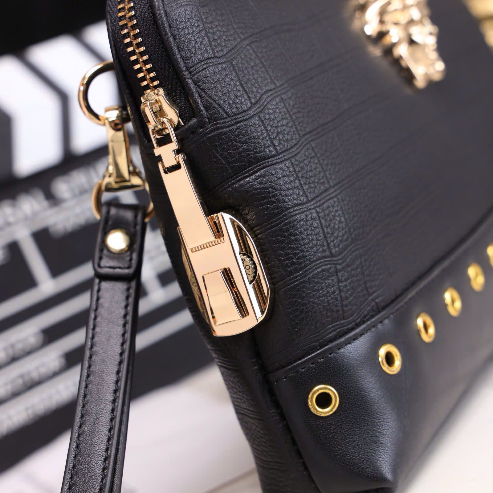 VKS372 Ví Khóa Số, Ví Nam Cầm tay, Clutch Cầm Tay Nam Da Bò Versace