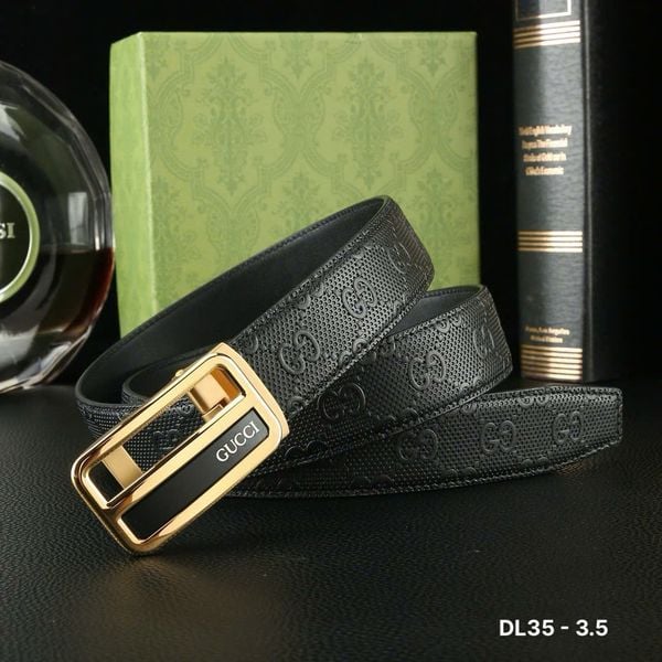 DL35 Dây Lưng Nam, Thắt Lưng Nam Da Bò Thật Cao Cấp Gucci