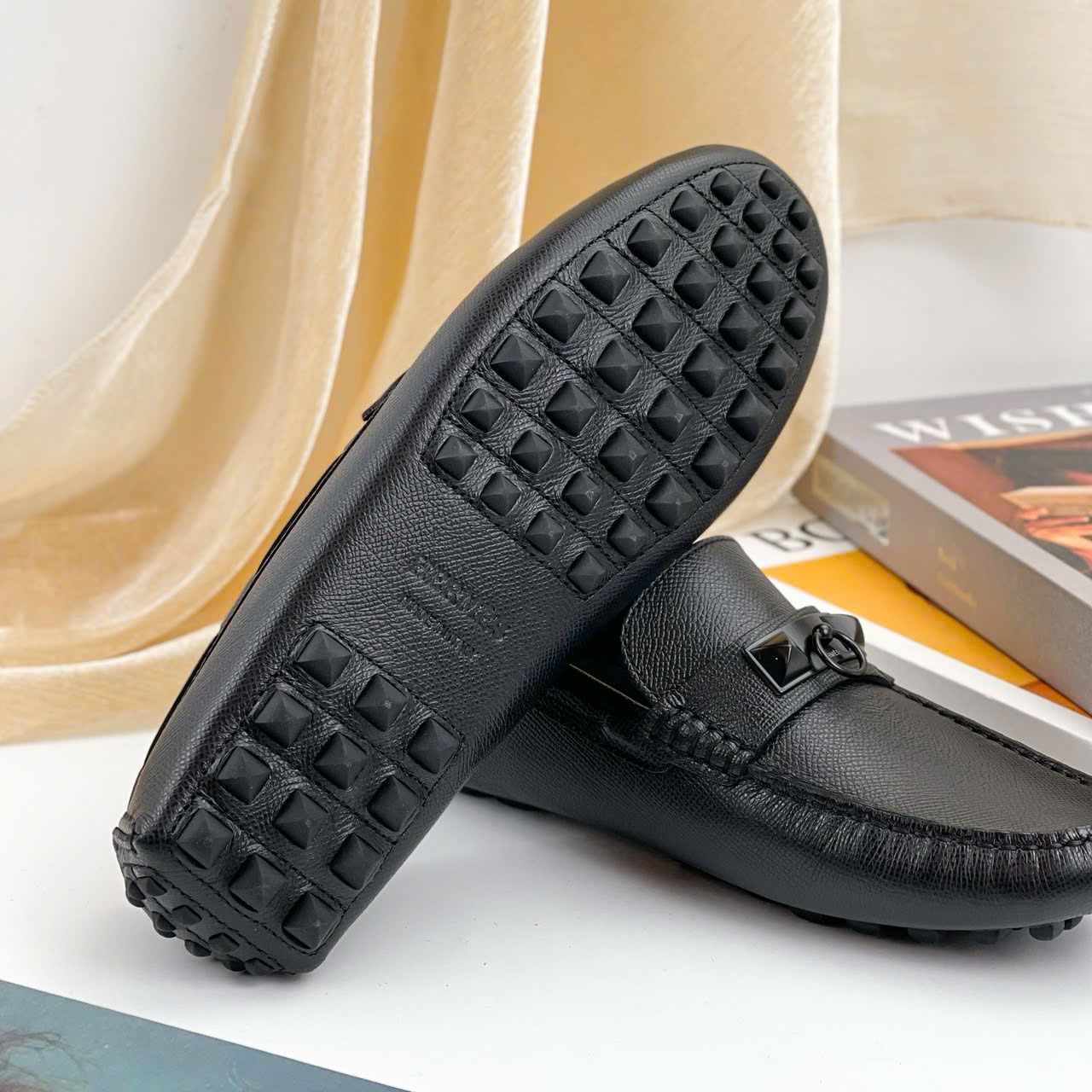 MC05 Giày Lười, Giày Moccasin Da Bò Cao Cấp Hermes