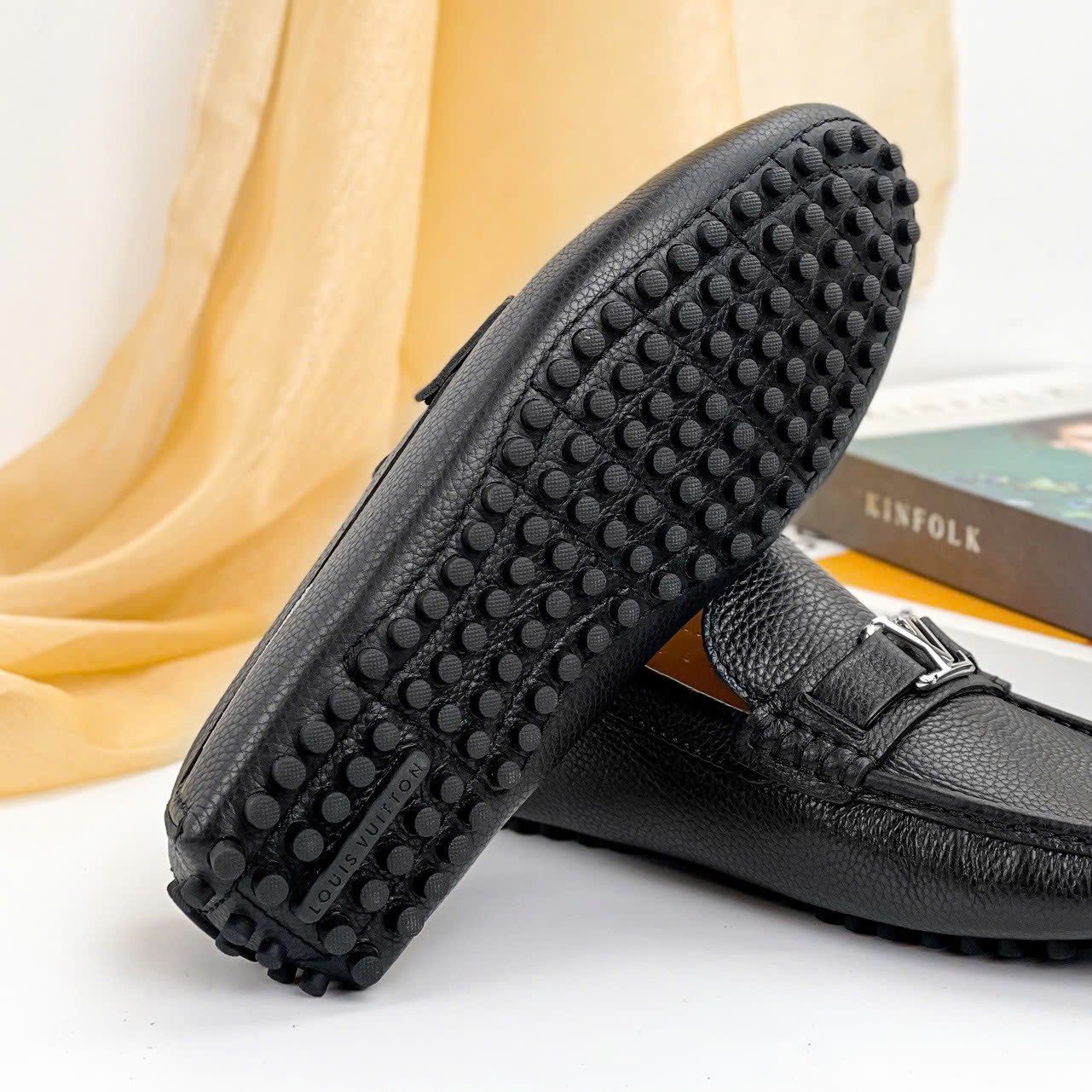 MC08 Giày Lười, Giày Moccasin Da Bò Cao Cấp Louis Vuitton