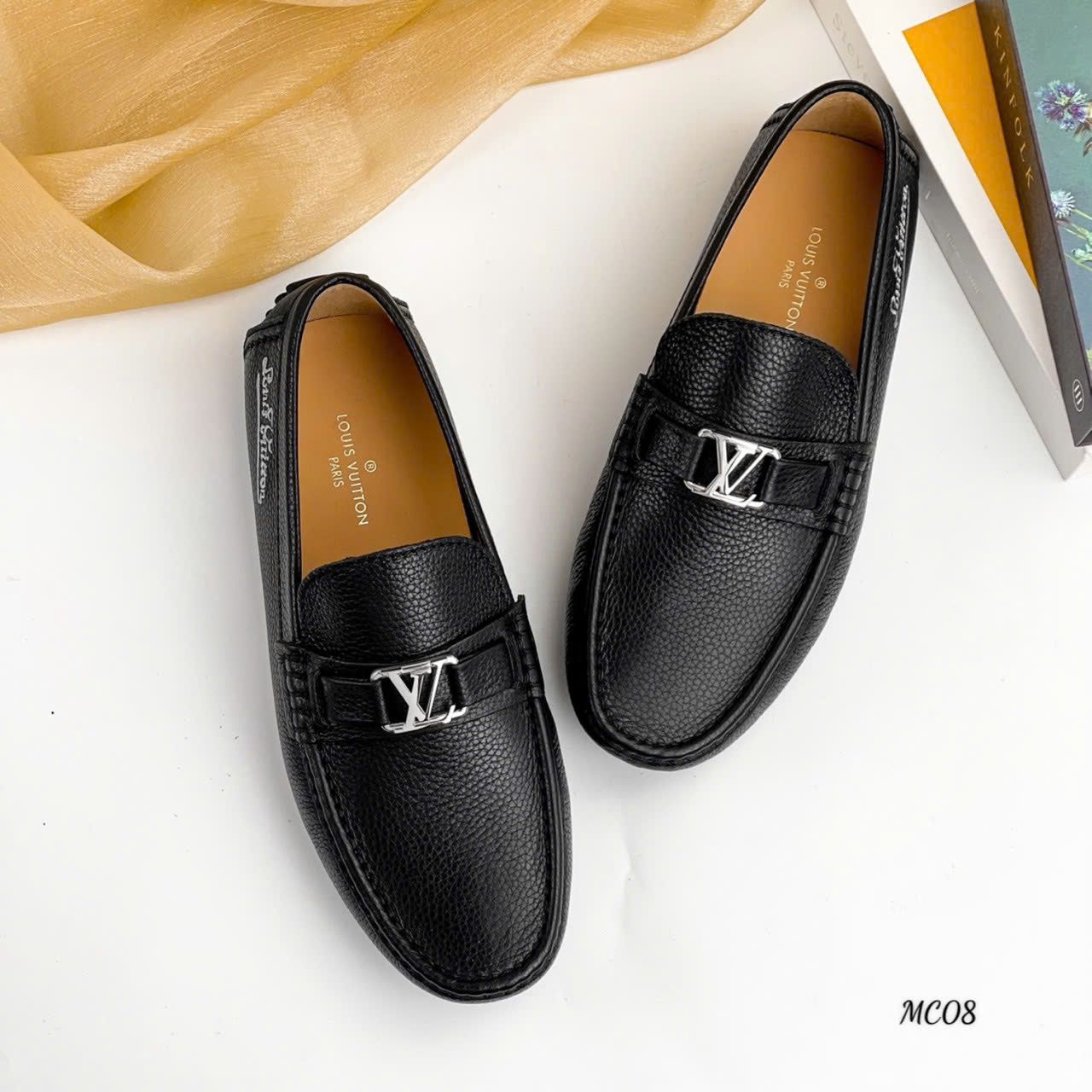 MC08 Giày Lười, Giày Moccasin Da Bò Cao Cấp Louis Vuitton
